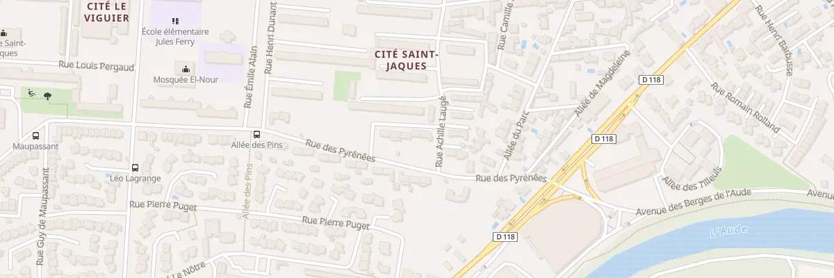 Plan du 3 Rue Achille Lauge à Carcassonne