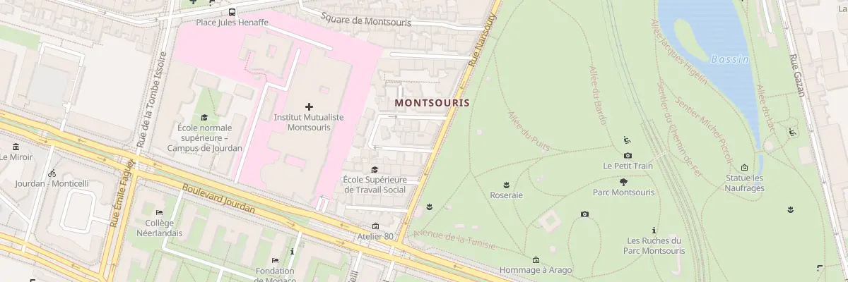 Plan du 2 Rue du Parc de Montsouris à Paris 14e Arrondissement