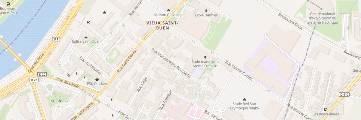 Plan du 17 Rue Jean-Jacques Rousseau à Saint-Ouen-sur-Seine