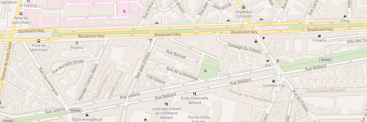 Plan du 21 Rue Bonnet à Paris 18e Arrondissement