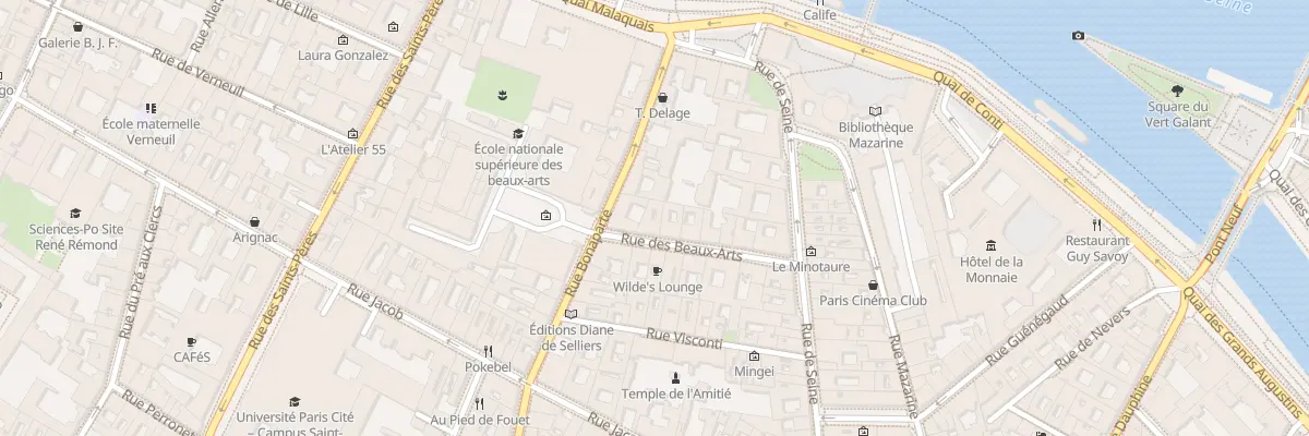 Plan du 12 Rue des Beaux-Arts à Paris 6e Arrondissement