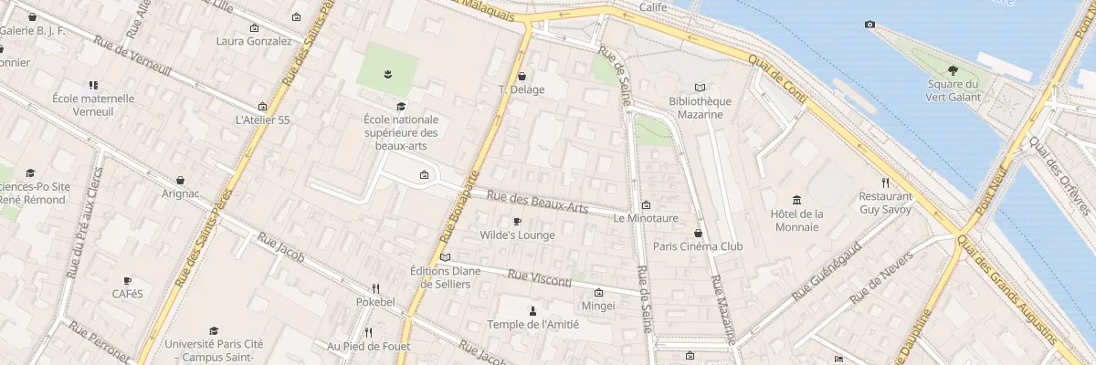 Plan du 8 Rue des Beaux-Arts à Paris 6e Arrondissement