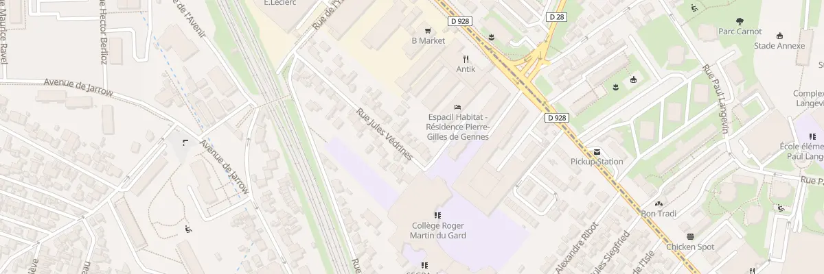 Plan du 25 Rue Jules Védrines à Épinay-sur-Seine