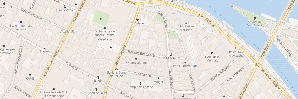 Plan du 6 Rue des Beaux-Arts à Paris 6e Arrondissement