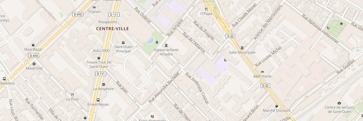 Plan de la Rue Ambroise Croizat à Saint-Ouen-sur-Seine