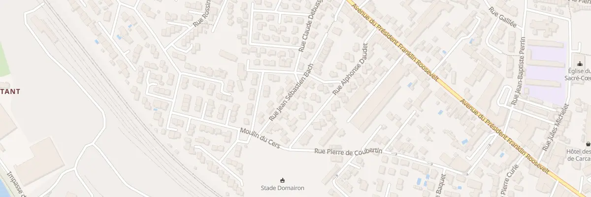 Plan du 14 Rue Jean Sébastien Bach à Carcassonne