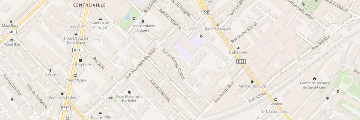 Plan du 16 Rue Ambroise Croizat à Saint-Ouen-sur-Seine