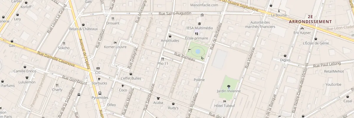 Plan du 2 Rue Chérubini à Paris 2e Arrondissement