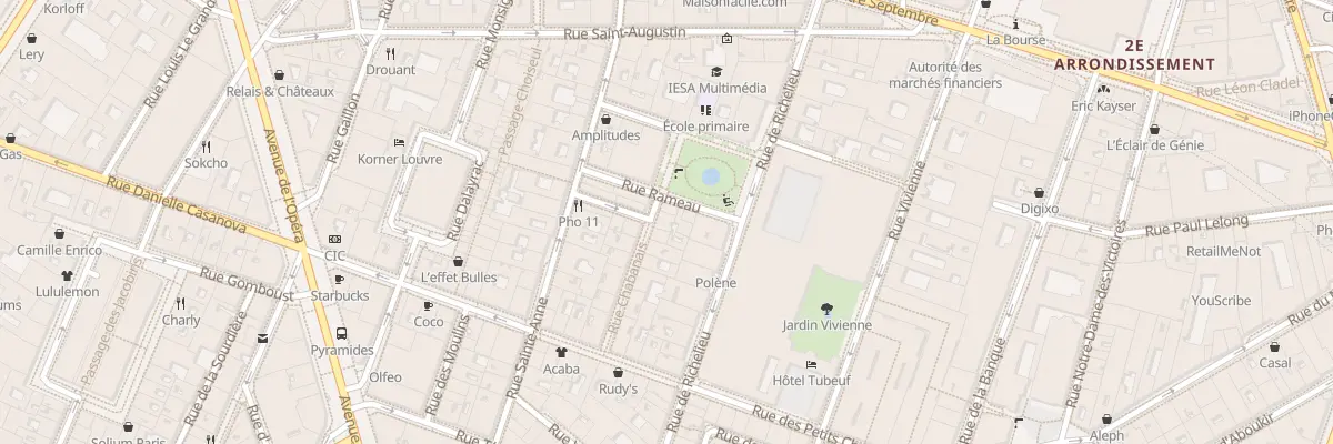 Plan du 14 Rue Chabanais à Paris 2e Arrondissement