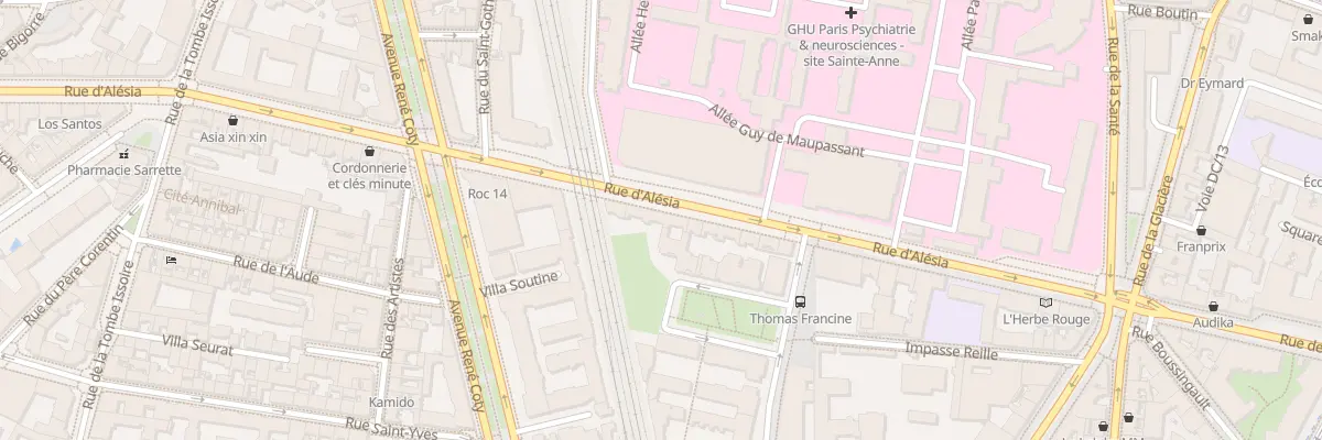Plan du 11 Rue d’Alésia à Paris 14e Arrondissement