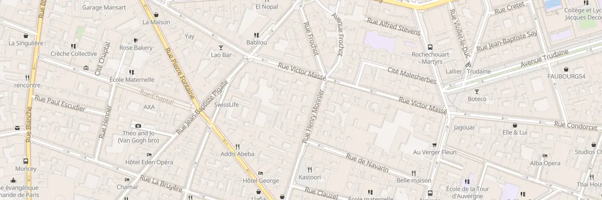 Plan du 25 Rue Henry Monnier à Paris 9e Arrondissement
