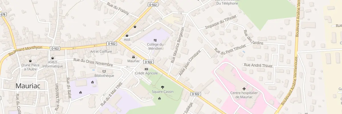 Plan du 1 Rue Maurice Bergeron à Mauriac