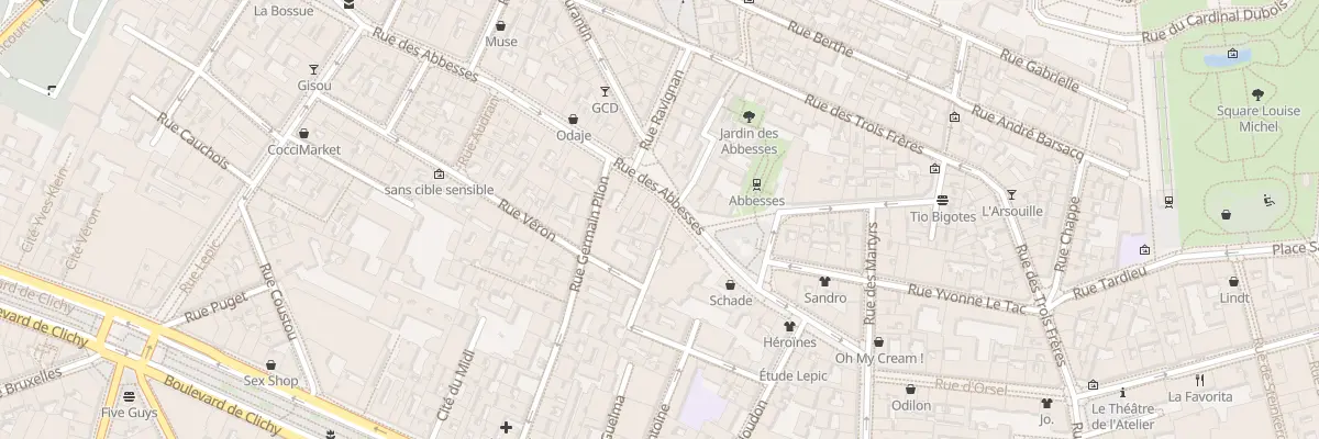 Plan du 23 Rue des Abbesses à Paris 18e Arrondissement