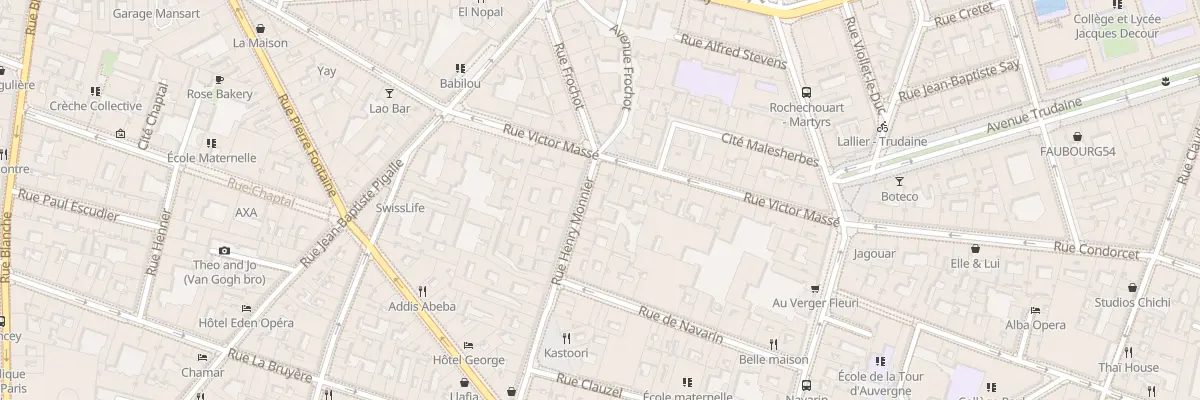 Plan du 30 Rue Henry Monnier à Paris 9e Arrondissement
