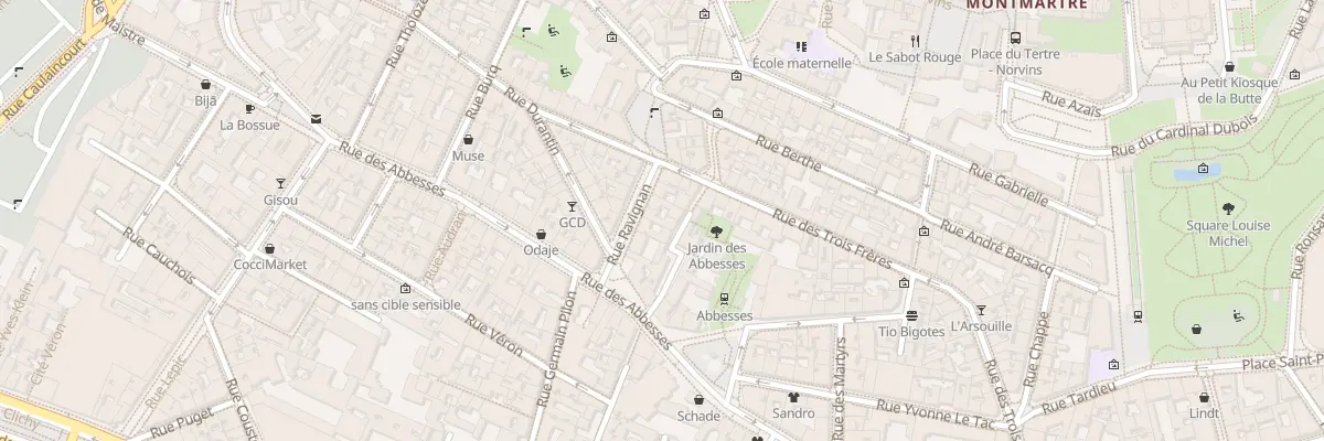 Plan du 6 Rue Ravignan à Paris 18e Arrondissement