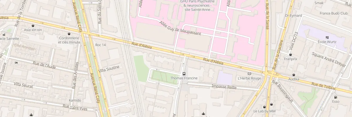 Plan du 7T Rue d’Alésia à Paris 14e Arrondissement