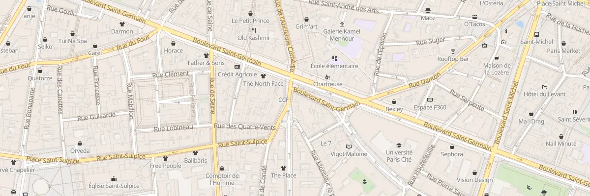 Plan du 1 Car de l’Odéon à Paris 6e Arrondissement