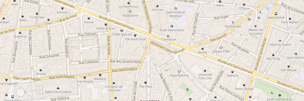 Plan du 3 Car de l’Odéon à Paris 6e Arrondissement
