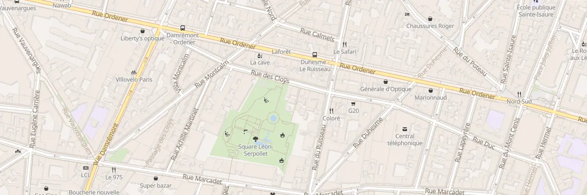 Plan du 23 Rue des Cloÿs à Paris 18e Arrondissement