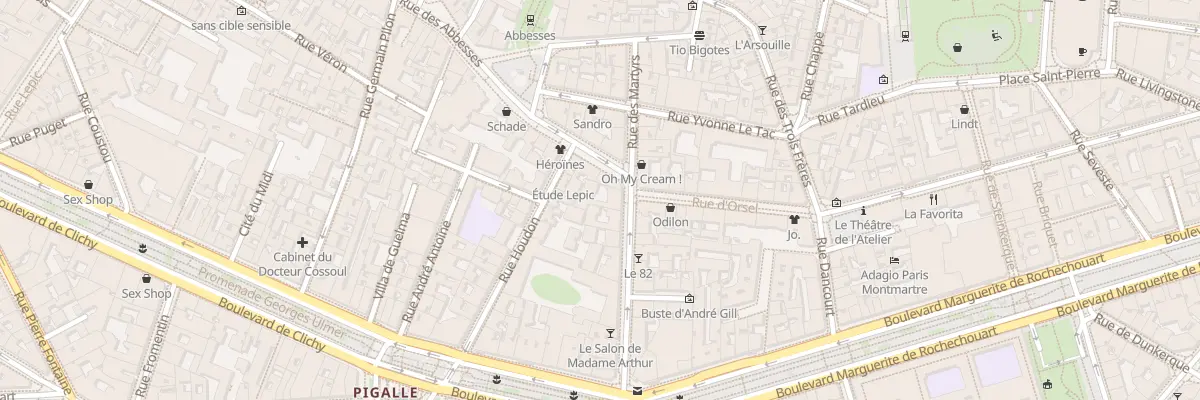 Plan du 85 Rue des Martyrs à Paris 18e Arrondissement