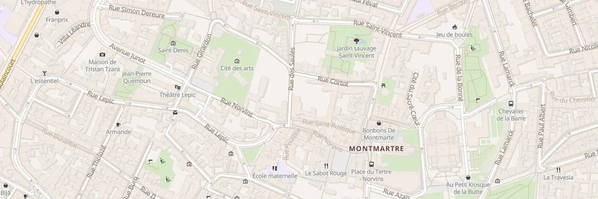 Plan du 18 Rue Saint-Rustique à Paris 18e Arrondissement