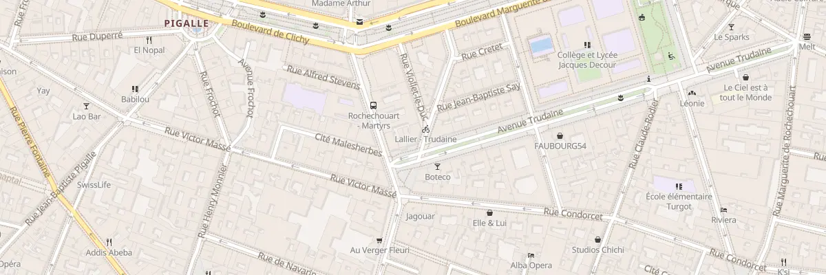 Plan du 1 Rue Lallier à Paris 9e Arrondissement