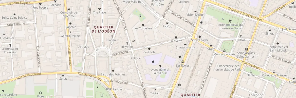 Plan du 13 Rue Racine à Paris 6e Arrondissement