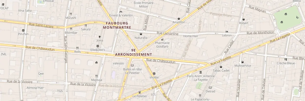 Plan du 10B Rue de Châteaudun à Paris 9e Arrondissement