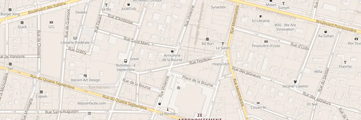 Plan du 26 Rue Vivienne à Paris 2e Arrondissement