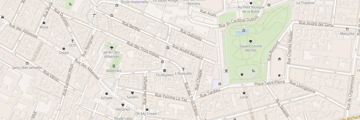 Plan du 26 Rue des Trois Frères à Paris 18e Arrondissement