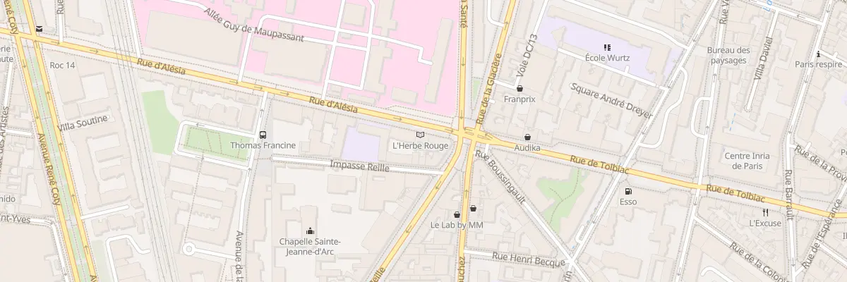 Plan du 1B Rue d’Alésia à Paris 14e Arrondissement