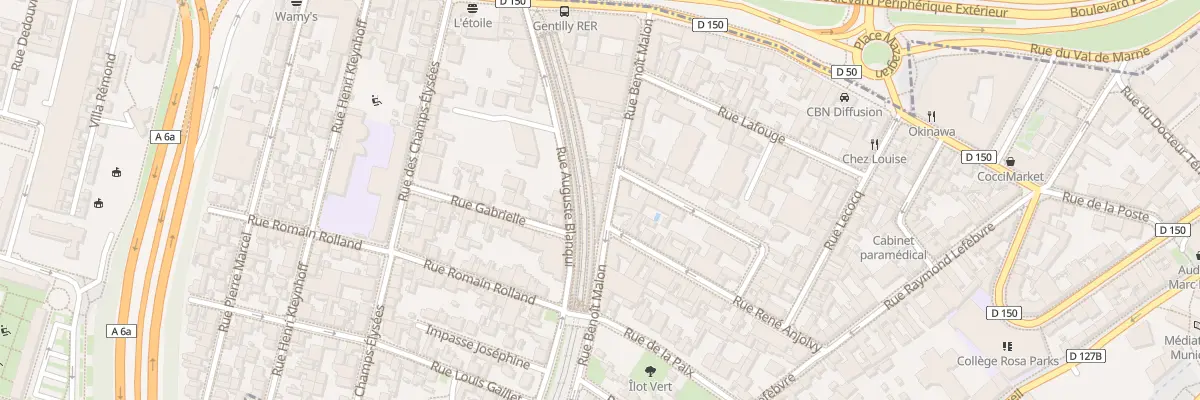 Plan du 64 Rue Benoît Malon à Gentilly