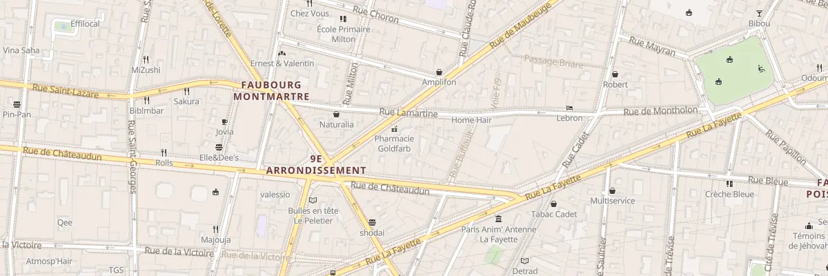 Plan du 23 Rue Lamartine à Paris 9e Arrondissement