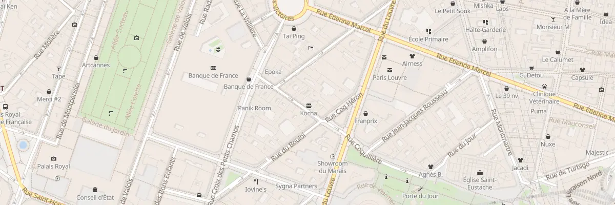 Plan du 34 Rue Coquillière à Paris 1er Arrondissement