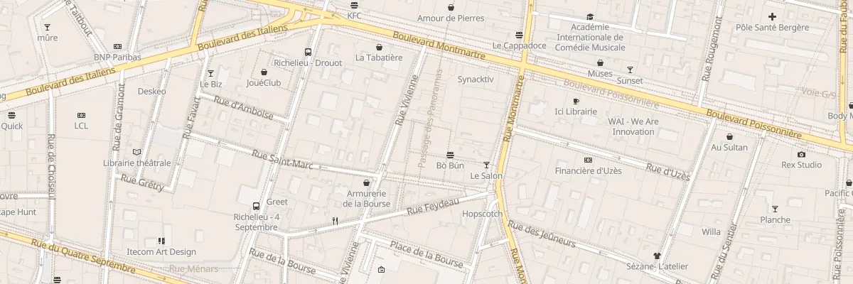 Plan du 38B Rue Vivienne à Paris 2e Arrondissement