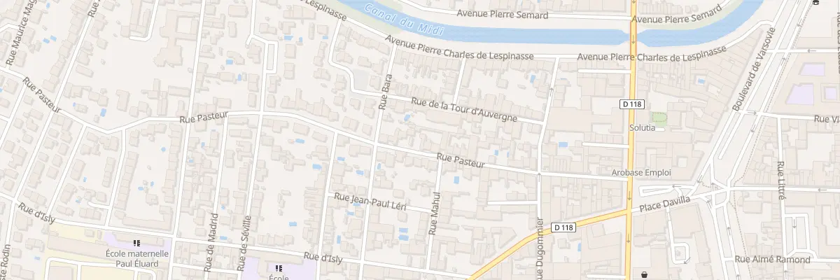Plan du 38 Rue Pasteur à Carcassonne