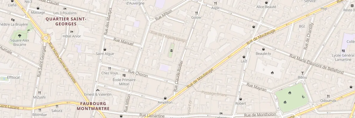 Plan du 9 Rue Claude Rodier à Paris 9e Arrondissement