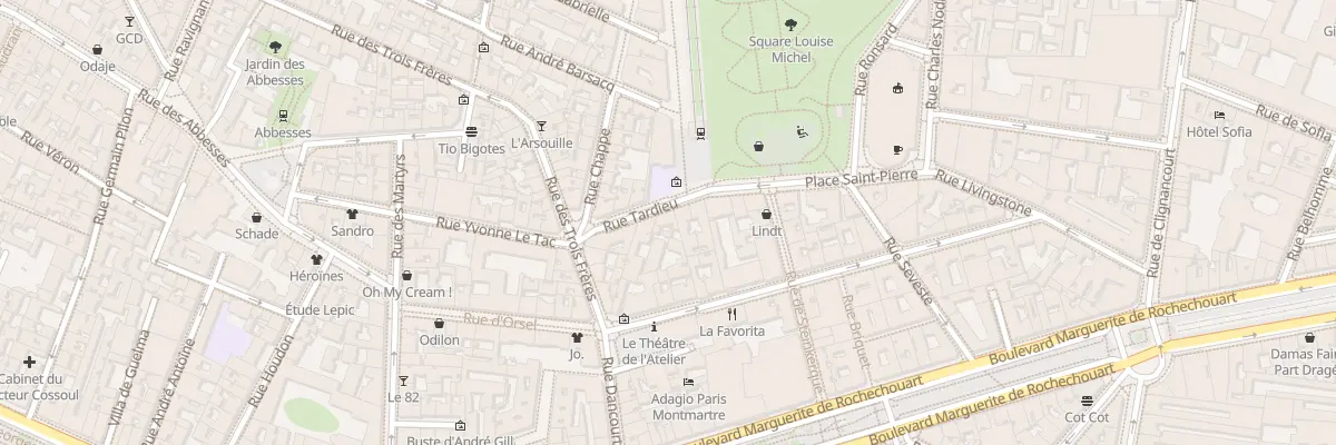 Plan du 3 Rue Tardieu à Paris 18e Arrondissement