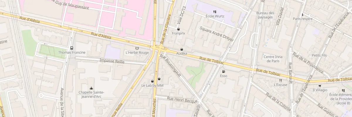 Plan du 245 Rue de Tolbiac à Paris 13e Arrondissement