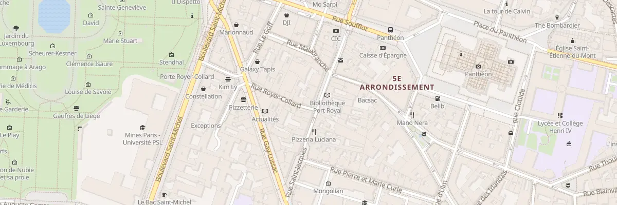 Plan du 2 Rue Royer-Collard à Paris 5e Arrondissement
