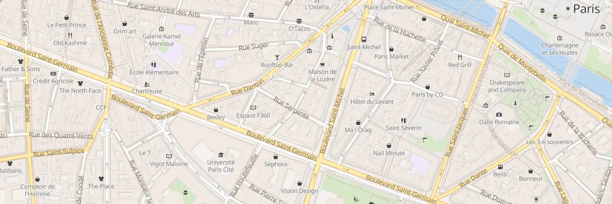 Plan du 7 Rue Hautefeuille à Paris 6e Arrondissement
