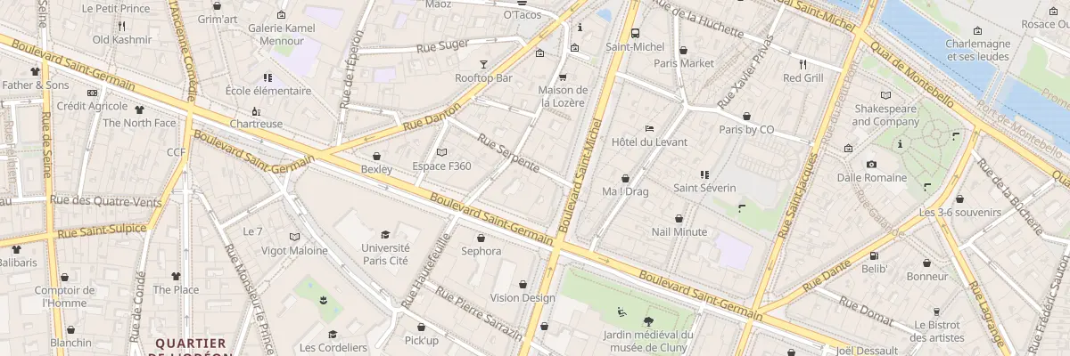 Plan du 13 Rue Serpente à Paris 6e Arrondissement