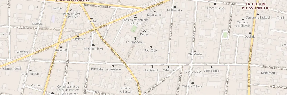 Plan du 12 Rue Cadet à Paris 9e Arrondissement