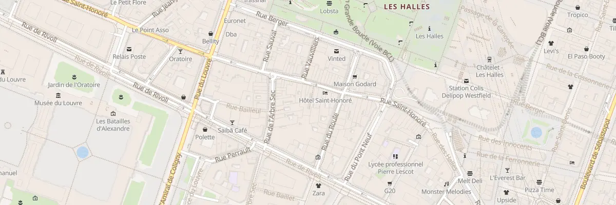 Plan du 91 Rue Saint-Honoré à Paris 1er Arrondissement