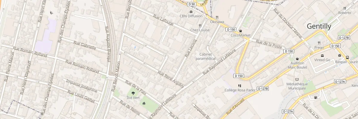 Plan du 16 Rue Lecocq à Gentilly
