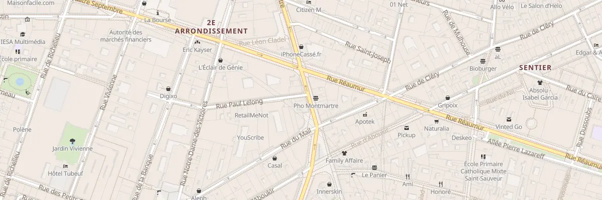 Plan du 1 Rue Paul Lelong à Paris 2e Arrondissement