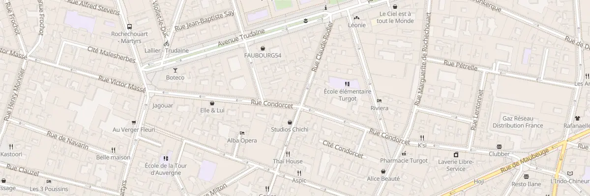 Plan du 45 Rue Claude Rodier à Paris 9e Arrondissement