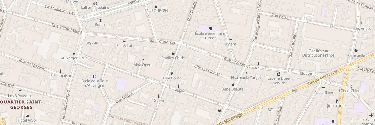 Plan du 50 Rue Claude Rodier à Paris 9e Arrondissement