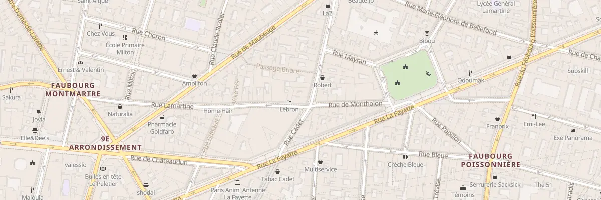Plan du 2 Rue Lamartine à Paris 9e Arrondissement