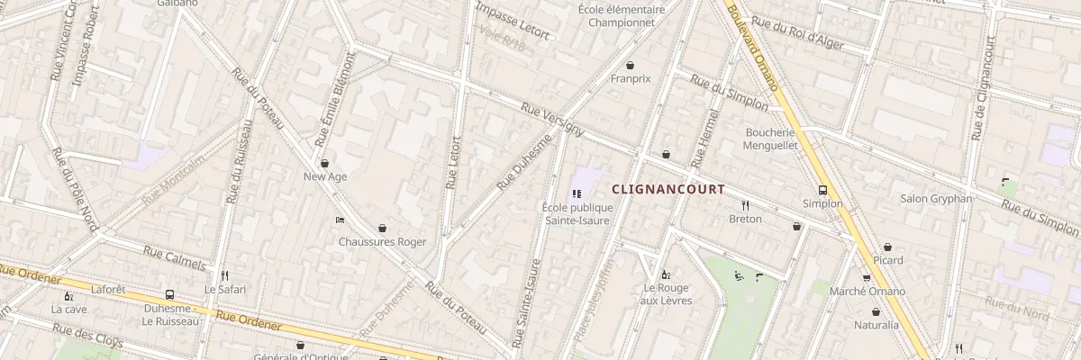 Plan du 23 Rue Sainte-Isaure à Paris 18e Arrondissement